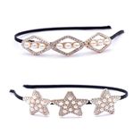 Shivarth Star & Kite 2 Design Hair Bands Halloween Skinny Wide Head Band Crystal Pearl Tiara Princess Crown, Wedding, Party Crown Hair Embellished 2pcs Headbands for Women Girls