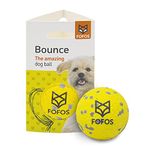 BarkButler x Fofos Super Durable Bounce Toys for Dogs (S) | Yellow & Grey Dog Ball | X-Small-Medium Dogs (0-20 kg)| Lightweight Dog Toys | Gentle on Teeth & Gums | Easy to Clean | for All Dog Breeds