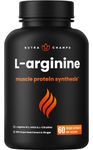 L Arginine Supplement with L Citrulline | 5-in-1 Nitric Oxide Supplement | L-Arginine Powder Enhanced with Grape Seed & Ginger | Energy, Blood Flow, Heart Health & Stamina | 60 Vegan Capsules