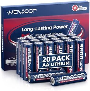 WENJOOP AA Lithium Batteries, 20 Pack, FR6 1.5V Lithium, 3800mAh Non-Rechargeable Double A Batteries for Camera Flash, Speedlite, Wireless Camera, Doorbell, Smart Lock, Flashlights, 15-Year Shelf Life