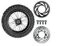 12" Rear Rim Wheel Disk Brake 80/100-12 Tire Tube Apollo SSR 50cc 125cc XR CRF Dirt Pit Bike Tao Kayo TSD 110 TD 125 15mm Axle With Brake Rotor and 428 41T Sprocket (12 inch)