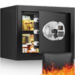 1.0 cu ft Safe Box Fireproof Waterproof for Home Use, Coffre Fort with Fireproof Bag & Digital Combination Lock, Anti-Theft Alarm Security Money Safe for Pistol Money Medicine Documents