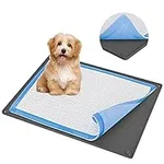 Skywin Pee Pad Holder for 27.5 x 44 Inches Training Pads – Silicon Wee Wee Pad Holder, No Spill Puppy Pad Holder - Easy to Clean and Store Dog Puppy Pad Holder (Grey)