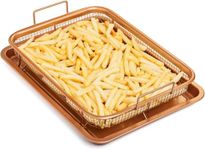COLBEX Copper Crisper Non-Stick Tray for Microwave/Oven,Oven Grill Tray,Oven Mesh Baking Tray Chips Crisping Basket Dishes Durable Titanium Construction Designed to Create Crispy Without Excess Oil