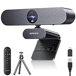 DEPSTECH Webcam 4K, Zoomable Webcam with Microphone and Remote, Sony Sensor, 3X Digital Zoom, Noise-Canceling Mics, Auto-Focus, Low Light Correction Computer Camera, Works with Teams/OBS/Webex/Google