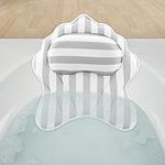 Bath Pillow for Tub Bath, Bath Pillow Cushion with 6 Suction Cups 3D Mesh, Hot Tub, Home Spa Non-Slip Luxury Support for Neck, Back and Shoulders