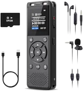 96GB Digital Voice Recorder One Click, HD Recording Easy Control Voice Recorder with Playback, Large Screen 7000 Hours Sound Audio Recorder Recording Tape for Lectures Meeting MP3 Player