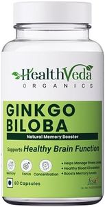 HEALTH VEDA ORGANICS PRIVATE LIMITED Ginkgo Biloba 120 mg | 60 Veg Capsules | Supports Better Concentration & Memory | For both Men & Women