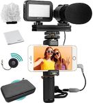 Movo Smartphone Video Rig Kit V7 with Grip Rig, Stereo Microphone, LED Light and Wireless Remote - YouTube, TikTok, Vlogging Equipment for iPhone/Android Smartphone Video Kit