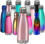 CHILLOUT LIFE Stainless Steel Water Bottle for Kids School, Double Wall Insulated Cola Bottle Shape for Cold and Warm Drinks, BPA Free Metal Sports Bottle for Boys, Girls & Adult (12 oz, Rose Gold)