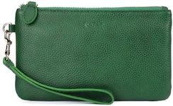 befen Women's Leather Wristlet Clutch Cell Phone Purse Wallet Lambskin Quilted Ladies Crossbody Handbags with Wrist Strap & Shoulder Strap, Green Vintage Forest Green, wristlet