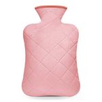 BYXAS Hot Water Bottle–PVC 1.8 L Hot Water Bottle Hot Water Bag with Cover,Ease Aches Hot Therapy Hand Warmer Heated Pad