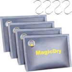 MagicDry 100g Rechargeable Desiccant Pack for 4, Closet Moisture Absorbers Bags, Gun Safes Dehumidifier, Car Dehumidifier Bag, Reusable Silica Gel Desiccant Packets