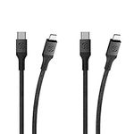 Scosche Ci4B4SG-2PKBP0 MFi Certified USB-C to Lightning Cable | Fast Charging Braided Cord for Apple iPhone 14/13/12/11, iPad, AirPods Pro, Apple iPhone Charger, 4ft., Space Gray (Pack of 2)