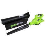 Greenworks 40V 185 Mph Variable Speed Cordless Blower Vacuum, Battery and Charger Not Included 24222