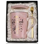 Valentines Day Gift Graduation Gifts for Her 2024, She Believed She Could So She Did Coffee Mug, Inspirational Congratulations Gift for Women, Wife Daughter Friend, 14oz Pink Coffee Cup, Gift Boxed