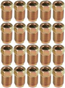 X AUTOHAUX 20pcs M10x1.0 Threads Brake Line Nut Fittings for 3/16" Steel Brake Line Tubing for Car