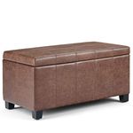 Simpli Home AXCOT-223-DUB Dover Storage Ottoman Bench, Distressed Umber Brown