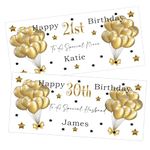 Personalised Birthday Voucher Money Wallet 21st 16th 18th 15th Daughter Son Mum Dad Grandson Nphew Niece etc Any Role & Age Gold