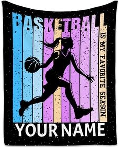 Personalized Basketball Gifts for Girls, Custom Basketball Blanket for Women Mom, Kids Throw Blankets Gift for Team Players, 60"x80" Soft Cozy Sport Throws for Outdoor Travel