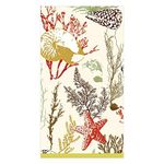 Caspari Marine Study Paper Guest Towel Napkins in Ivory - Two Packs of 15