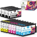 950XL 951XL Ink Cartridges 3 Sets Compatible for 950 951 950xl Black 951xl Color Combo Pack Work with HP Officejet Pro 8600 8610 8620 8625 8100 Printer (3BK,3C,3M,3Y) 12Pack