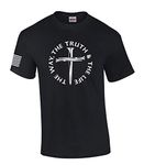 Jesus The Way The Truth The Life John 14:6 Scripture Nail Cross Mens Christian Short Sleeve T-Shirt Graphic Tee, Black, Large