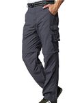 Men's Outdoor Quick Dry Convertible Lightweight Hiking Fishing Zip Off Cargo Work Pants Trousers Grey