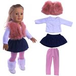 DUORUIMI Doll Clothes Dress Winter Outfit Vest Skirt for American Girl Doll 18 inch