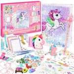 Euclidean Cube Unicorn DIY Journal Set, 100+PCS Sequin Scrapbook Diary Supplies Set, Arts and Crafts Kits, Personalized Diary Stuff for Teens, Great Gift for 8-14 Year Old Girl (Pink)