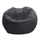 rucomfy Beanbags Jumbo Cord Kids Mini-Slouch Bean Bag Chair - Childrens Bedroom Playroom Furniture and Fun Decor. Beanbag Arrives with Filling and Machine Washable - 60 x 80cm (Slate, Beanbag Only)