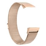 Tobfit Watch Strap Compatible with Fitbit Charge 4 / Fitbit Charge 3 (Watch Not Included), Stainless Steel Chain Strap with Magnetic Buckle Compatible for Men & Women (S, Rose Gold)