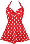 COCOSHIP Red & White Big Polka Dots