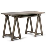 Simpli Home Sawhorse Small Desk, Distressed Grey
