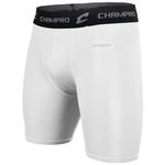 CHAMPRO Polyester/Spandex Compression Short, Adult 3X-Large, White