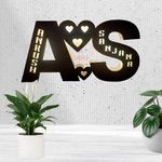 apnaphoto® Wooden Couple Alphabet LED Lamp Customize with Any Alphabet & Name- Marriage Wedding Anniversary Gift Husband Wife Boyfriend Girlfriend 18x2x9 Inch,Brown,Pack of 1 (B07CWFGYG8)