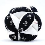 B4BRAIN Clutch Ball For 0-1 Year Newborn Baby Hanging Toy Soft Plush Cotton Best Toys Babies Kids Infants, Softball, Black,White