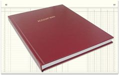 BookFactory Account Book/Ledger Book/Accounting Notebook (4 Column Four Columns Columnar Book Format) - 96 Pages, 8" x 10", Burgundy Cover, Section Sewn Hardbound (ACT-096-S4CM-A-LMT160)-AX