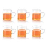 Immortal Buddy Tea N Coffee Glass Mug Set of 6 - Microwave Safe, 190 ml