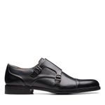 Clarks Craft Arlo Monk Leather Shoes in Black Size 8