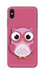 PRINTFIDAA Pink Cute owl Printed Designer Hard Case for Apple iPhone Xs Max, A2101, A1921, A2104 Back Cover -(3T) GOD1007