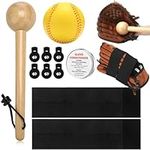 PullCrease 11 Pcs Baseball Glove Break in Kit Include Glove Mallet Wood Shaping Hammer Practice Ball 6 Locks 2 Wrap Band 1 Glove Conditioner for Youth Adult Kids Softball Baseball Catchers Accessories