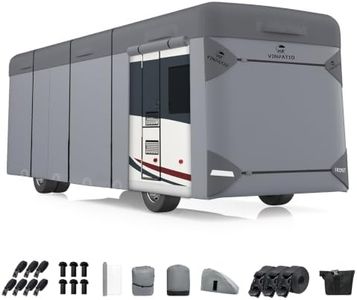 VINPATIO Class A RV Cover Fits 40'-43' RV: Extra Thick 7 Layers Top, Heavy Duty Waterproof Class A Motorhome Cover with 3 Windproof Extra Long Straps, Gutter Covers