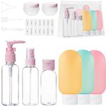 Travel Bottles for Toiletries - 13Pack Travel Toiletries - Leak Proof Refillable Squeezable Containers for Lotion Liquid Shampoo - Travel Bottles - Travel Bottle Set with Lable - BPA-Free, 12pcs -