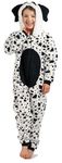 Wunsy Kid's Dalmatian Puppy Dog Onesie Costume Onesie All-In-One for Boys or Girls in Soft Fleece with a Tail In Childrens Size Years 3-4 Dalmatian 50