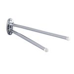 WENKO 17894100 Towel holder Basic Round - 2 flexible, round arms, Stainless steel, 4.5 x 9.5 x 41 cm, Shiny