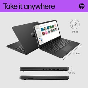HP Stream 14" Laptop – Intel N4120, 4GB RAM, 64GB eMMC, HD Display, Jet Black