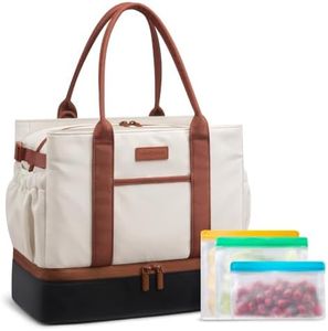 LOVEVOOK Insulated Lunch Bag Women with Triple Compartments & Bottle Holder