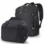 Aerolite 40x30x20 Wizz Air Maximum Size Cabin Bags with 5 Year Guarantee Foldable Carry On Premium Bag Holdall Small Lightweight Cabin Luggage Under seat Flight Travel Duffel Bag (Backpack + Holdall)