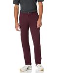 Amazon Essentials Men's Athletic-Fit Casual Stretch Chino Trousers (Available in Big & Tall), Burgundy, 38W / 28L